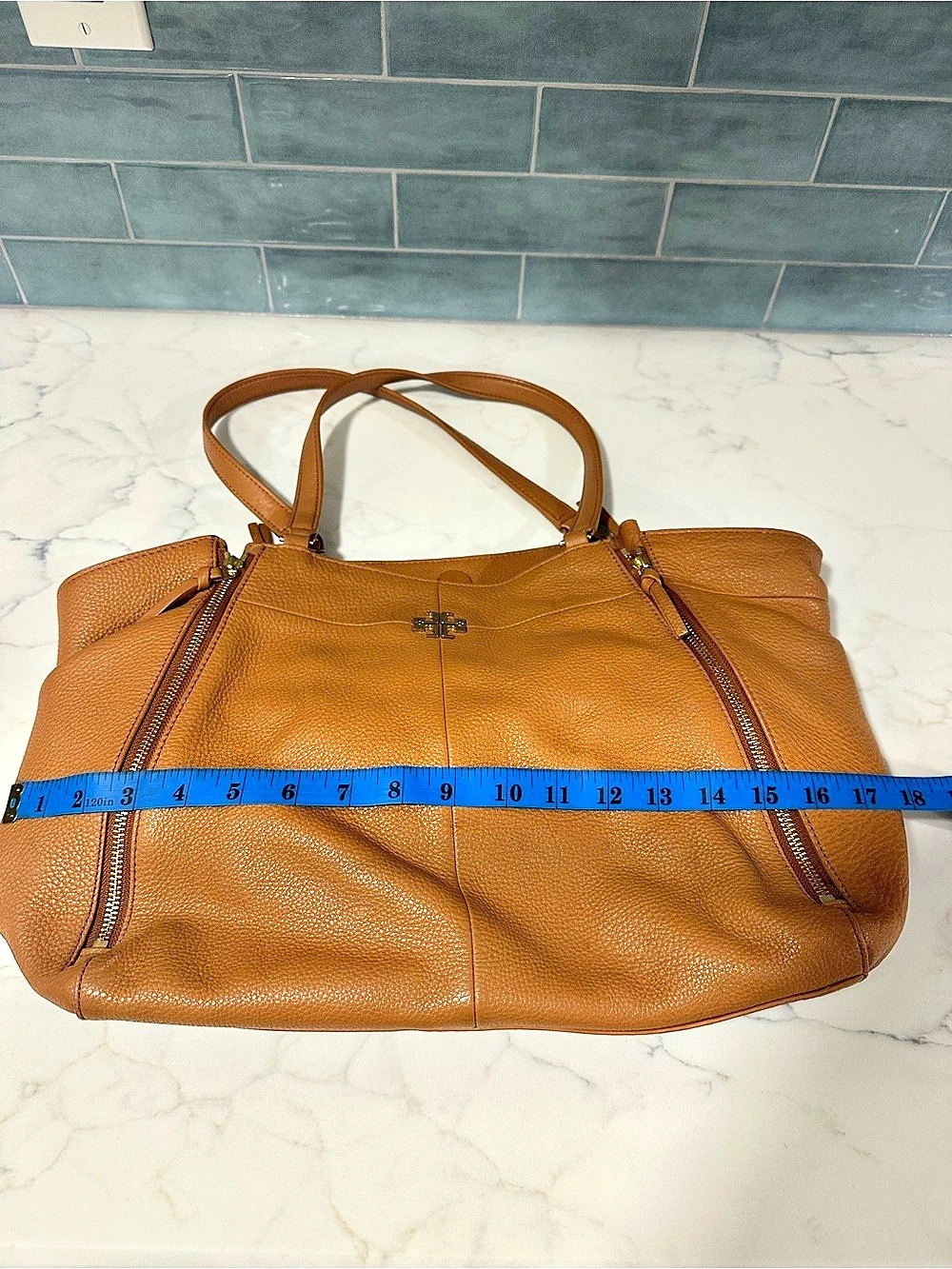 Tory Burch Zip Tote Camel Brown - Picture 6 of 11